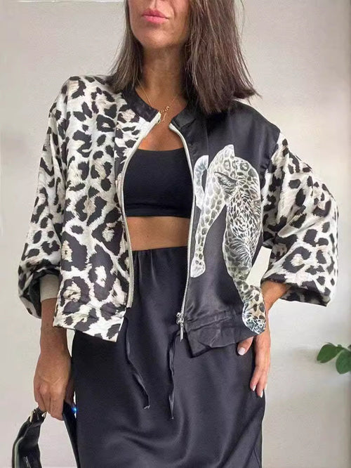 Herrens Lättjacka Leopardmönstrad Polyester-1