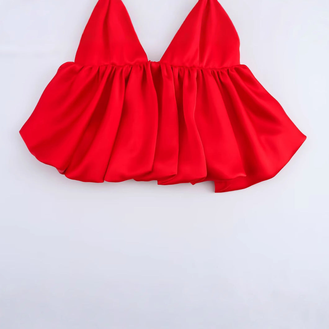 Dam Blommaklänning Monokrom Polyester-3