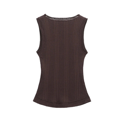 Kvinnors Festtop Djup V-hals Elastisk Ribbad Topp-2