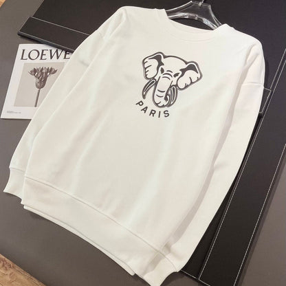 Unisex Stickad Tröja i Plysch Rund Hals 100% Bomull-2