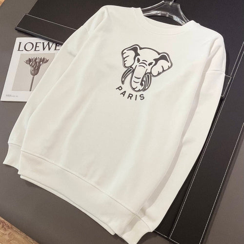 Unisex Stickad Tröja i Plysch Rund Hals 100% Bomull-1