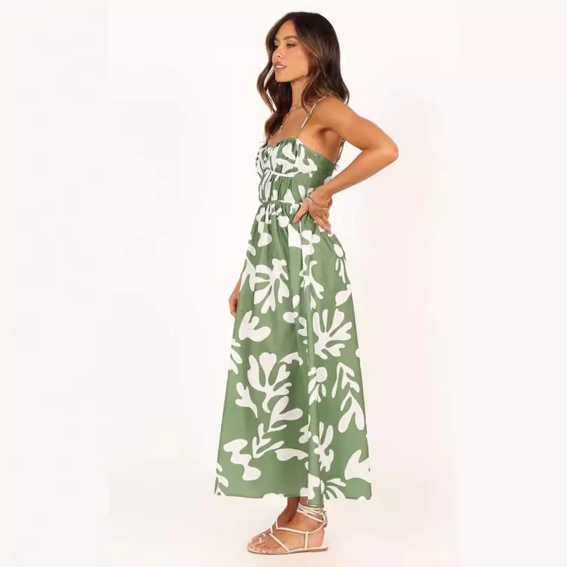 Fina Dam Klänningar Elastisk Midja Polyester Svängande Design-6