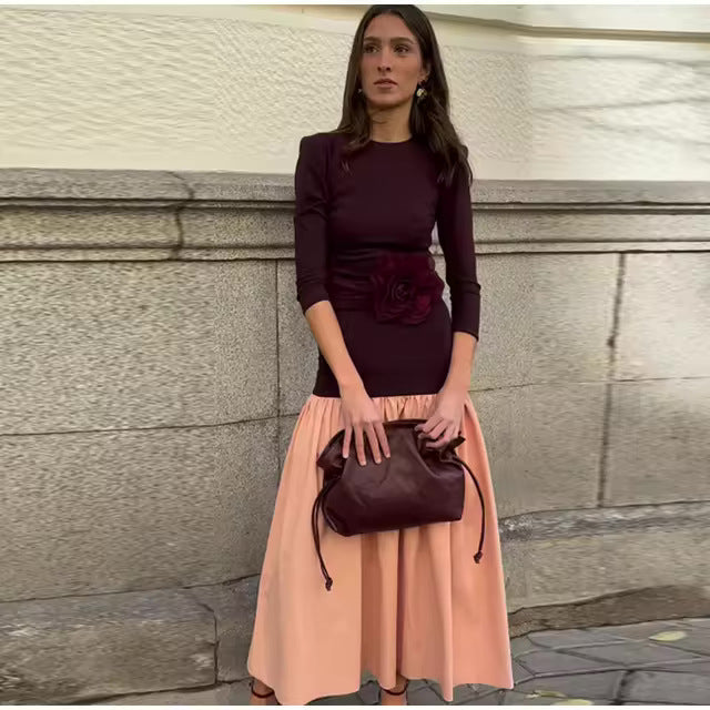 Kvinnors Wrap-Klänning Blommig Detalj Lätt Tyg-2