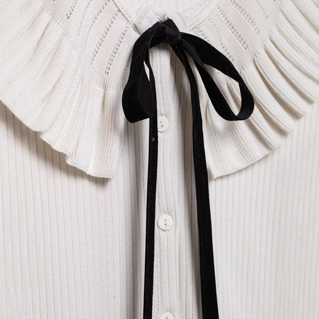 Kvinnors Kappa Rüschig Detalj Polyester-4