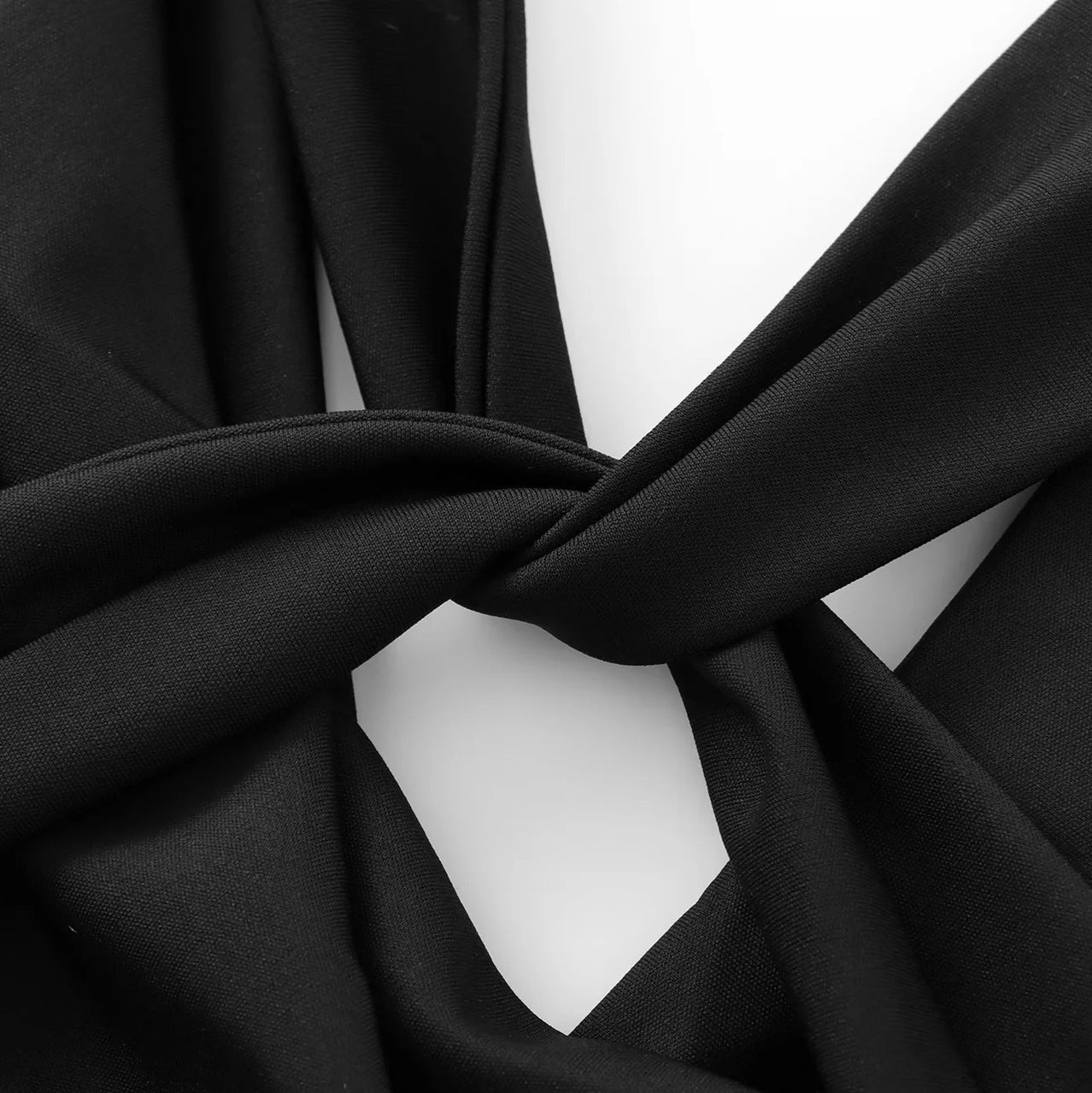 Damklänning Draperad V-Hals Lätt Tyg Elegant Wrap Klänning-4