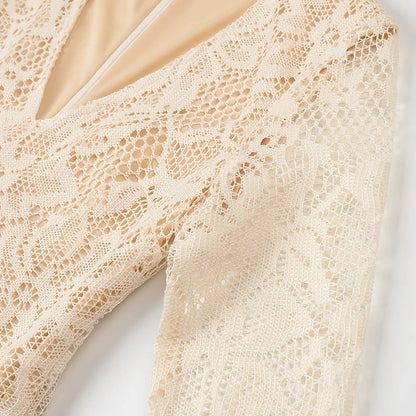 Kvinnors Klänning Djup V-ringning Långärmad Lätt Tyg 3