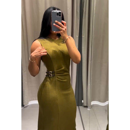 Kvinnors Klänning Asymmetrisk Utskärning Högkvalitativt Tyg Smal Passform-1