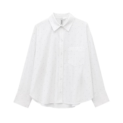 Variant image for Kvinnors Överdimensionerad Skjorta Långa Ärmar Polyester-1