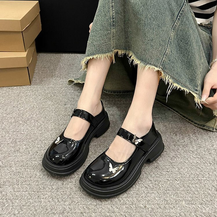 Dam Mary Jane Skor med Halkfri Sula och Justerbara Remmar – Elegant och Bekväm Skor för Vardags och Fest 1