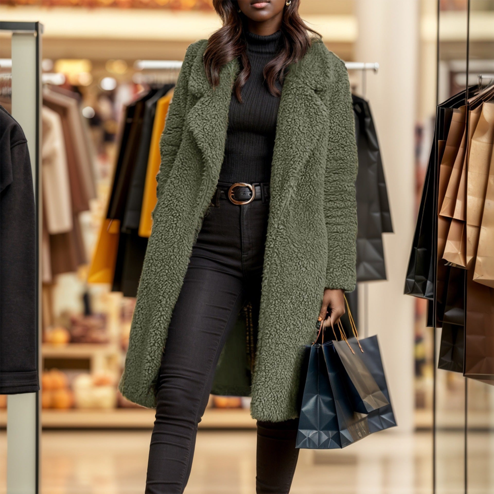 Dam Kappa Revers Lång Ärmar Polyester Fleece-5