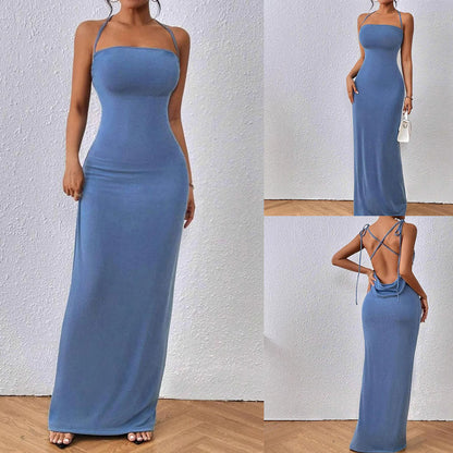 Dam Bodycon Klänning med Stickad Bindning Polyester-2