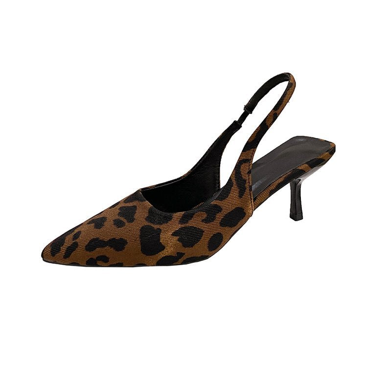 Kvinnors Slingback Pumpar Leopardmönster Syntetiskt Läder Blockklack 7