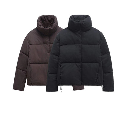 Damjacka Kort Stativkrage Bomull Polyester för Streetwear-2