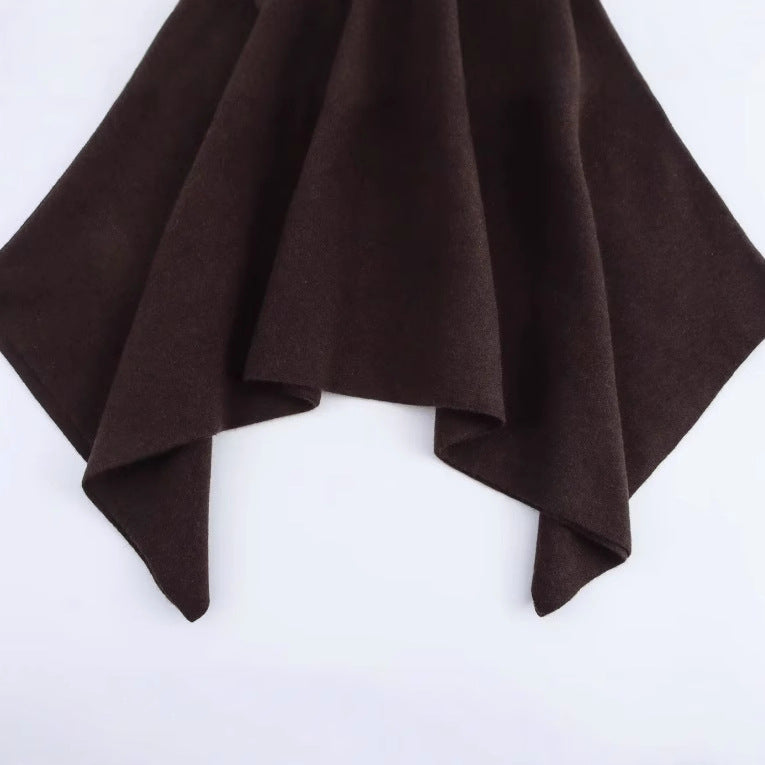 Dam Poncho Ull Elegant Design Mysig och Mångsidig-4