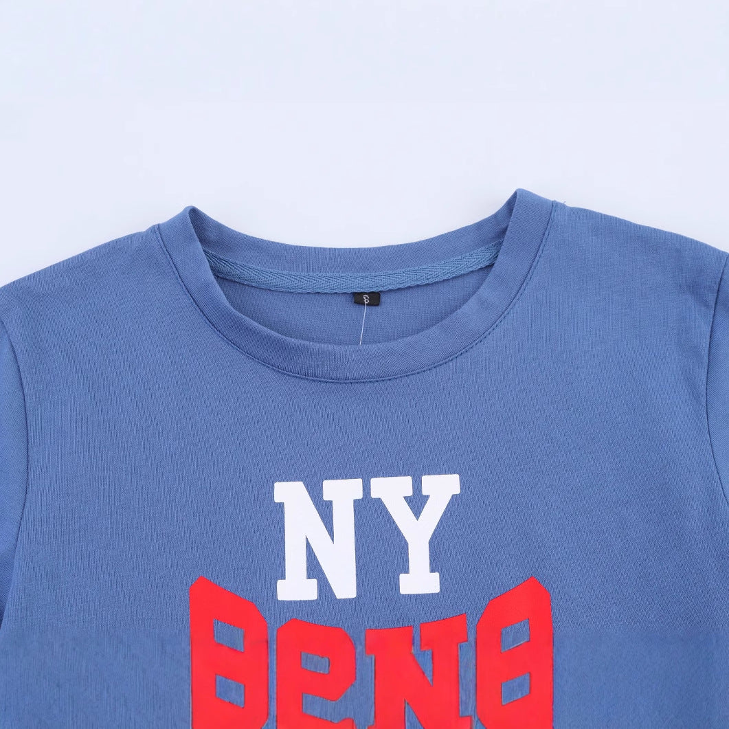 Dam T-shirt Modern Tryck Avslappnad Bomull 3