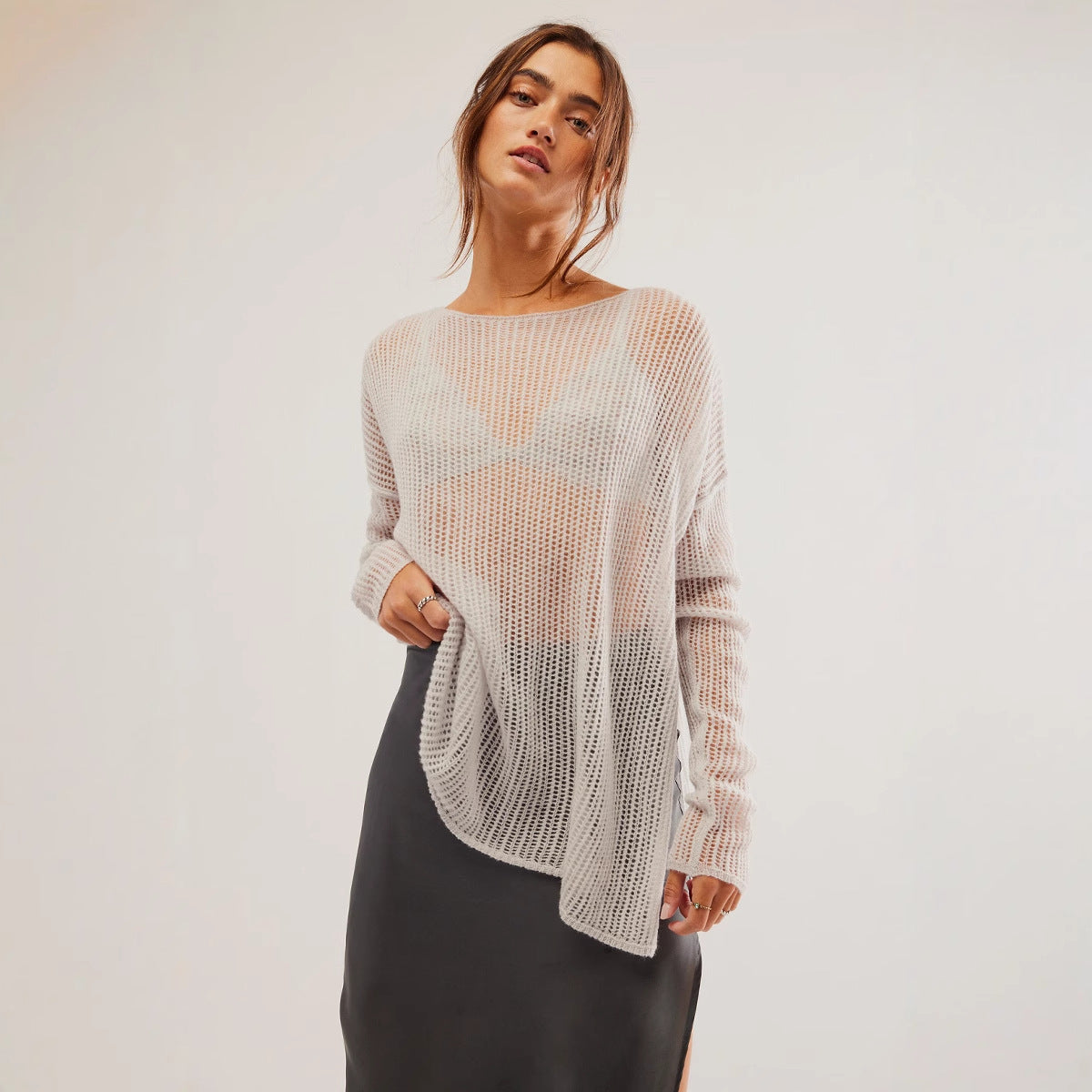 Baddräkt Dam Off-Shoulder Stickad Urban Stil-2
