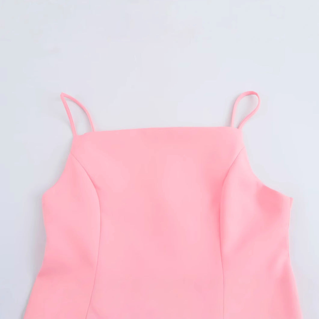 Kort Klänning Dam Veckad Polyester för Sommarfest-2