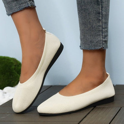 Kvinnors Ballerinas Slip-On Vävt Material med Halkfri Sula 4