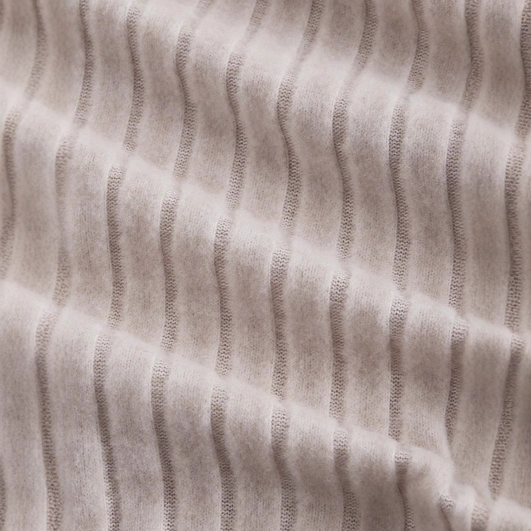 Dam Tröja Oregelbunden Spets Ribbad Polyester Lång Ärme-5