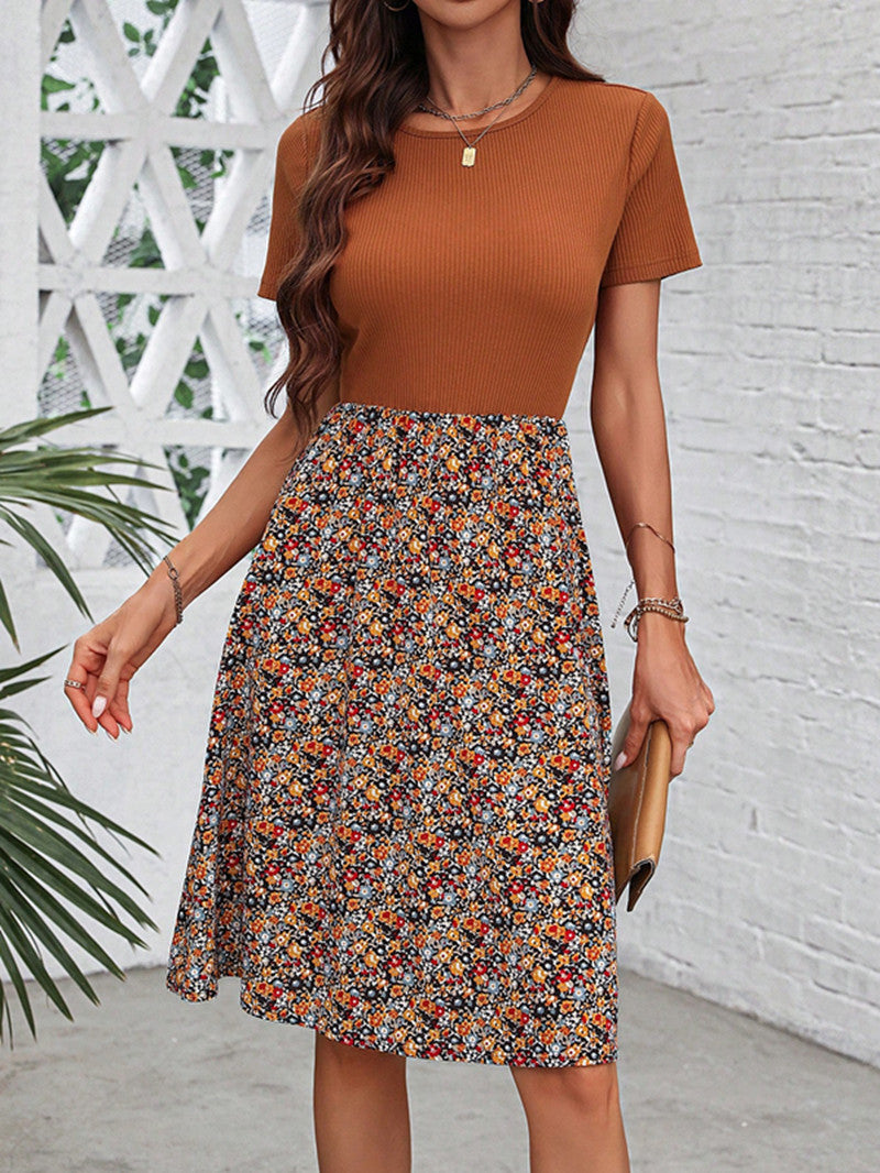 Variant image for Dam Klänning A-Linjeformad Kortärmad Polyester Midi Elegant-1