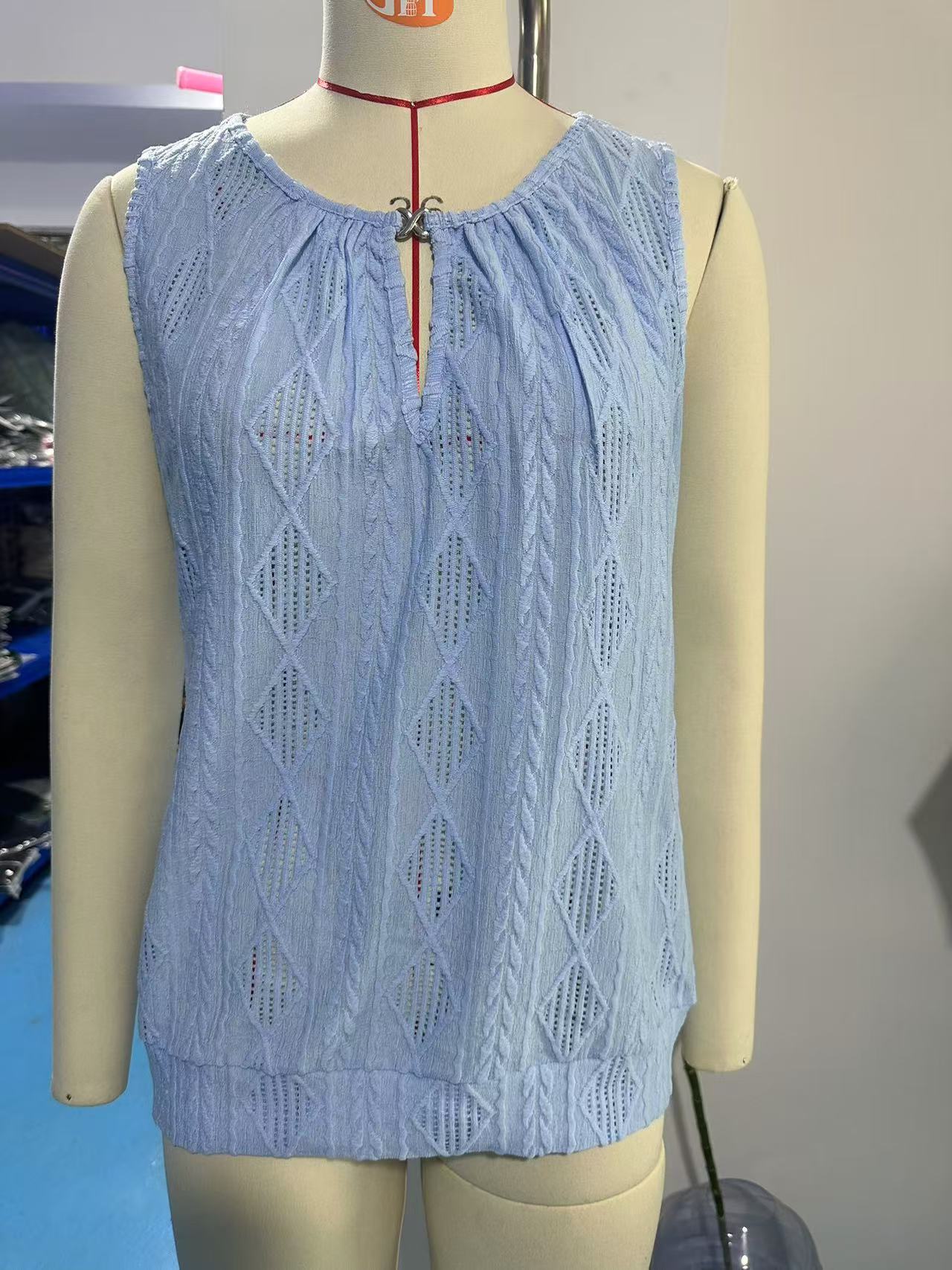 Variant image for Dam Topp V-ringad Jacquard Lösa Passform Rayon-31