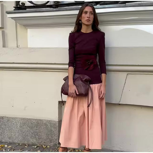 Kvinnors Wrap-Klänning Blommig Detalj Lätt Tyg-1