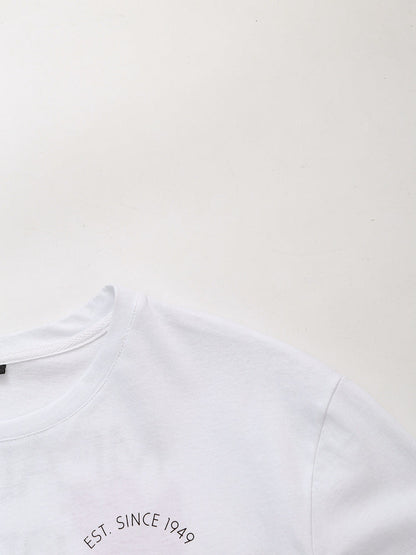 Dam T-Shirt med Blommigt Tryck, 100% Bomull, Avslappnad Passform, Perfekt för Vår- och Sommaroutfits 4