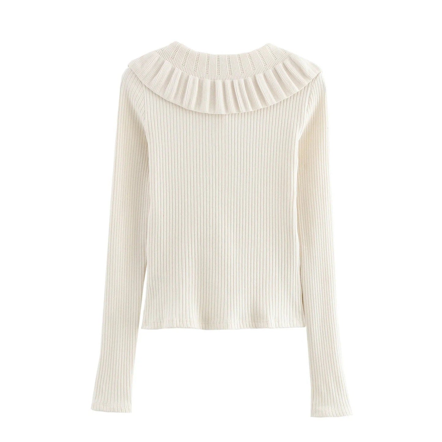 Kvinnors Cardigan Rüsch Detaljer Justerbart Band Bomull-2