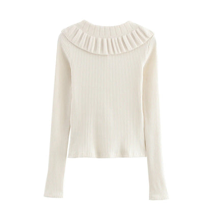 Kvinnors Cardigan Rüsch Detaljer Justerbart Band Bomull-2