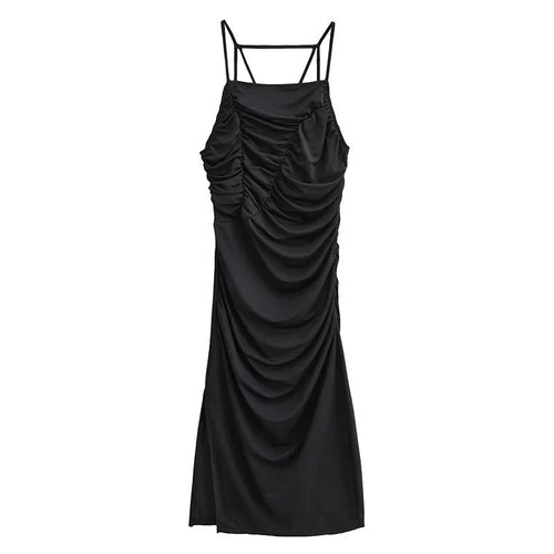 Kvinnors Omslagsklänning Justerbara Bärare Flödande Material-1