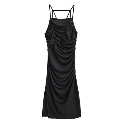 Variant image for Kvinnors Omslagsklänning Justerbara Bärare Flödande Material-1