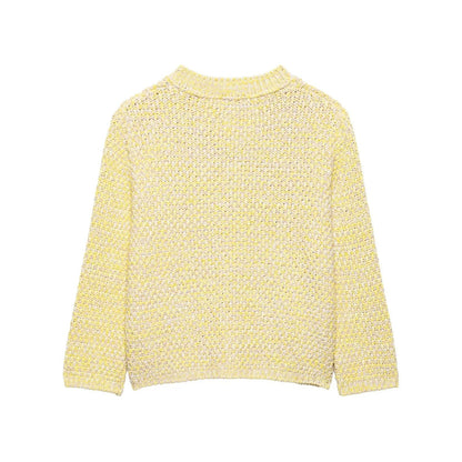 Kvinnors Cardigan Cachemire Rund Krage Dekorativa Knappar Fickor 2
