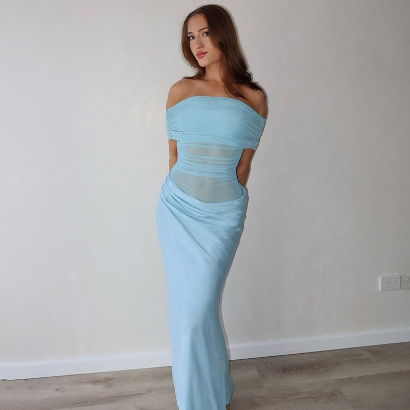 Variant image for Kvinnors Bodycon Klänning Off-Shoulder Hög Midja Polyester-4