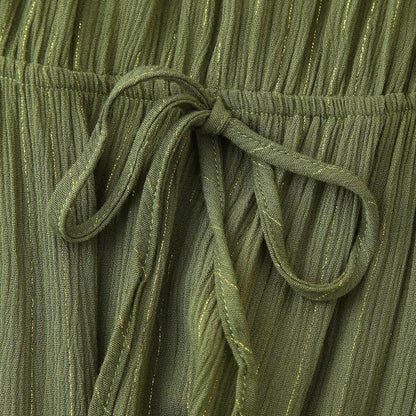 Dam Klänning MIDI Randig Polyester A-Line-2