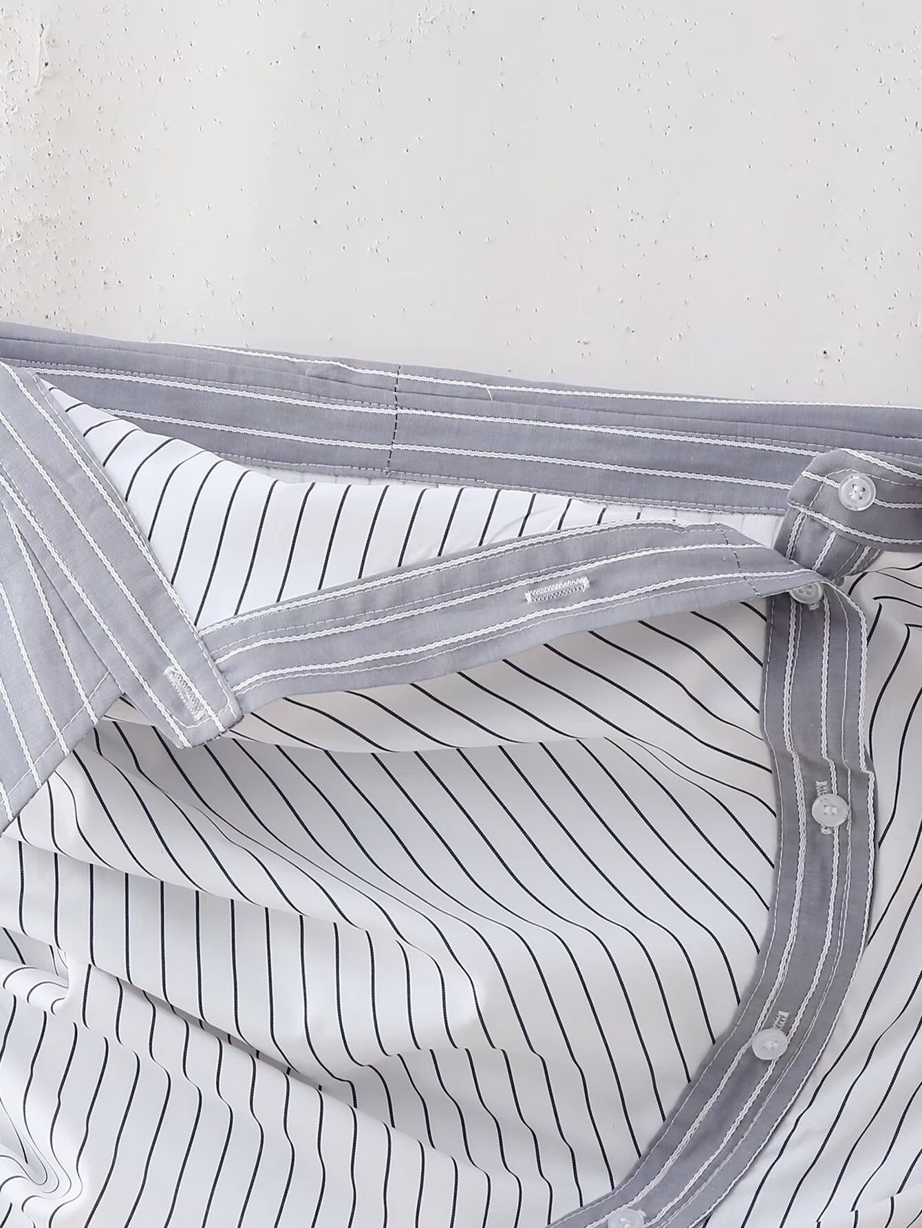 Dam Blus Randig Färgblockering Polyester-5