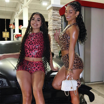 Dam Crop Top och Shorts Set Spandex för Sommarens Aktiviteter-2