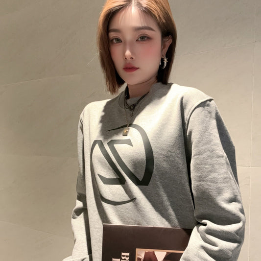 Herr Tröja Tjock Rund Nacke 100% Bomull Lång Ärmar-1