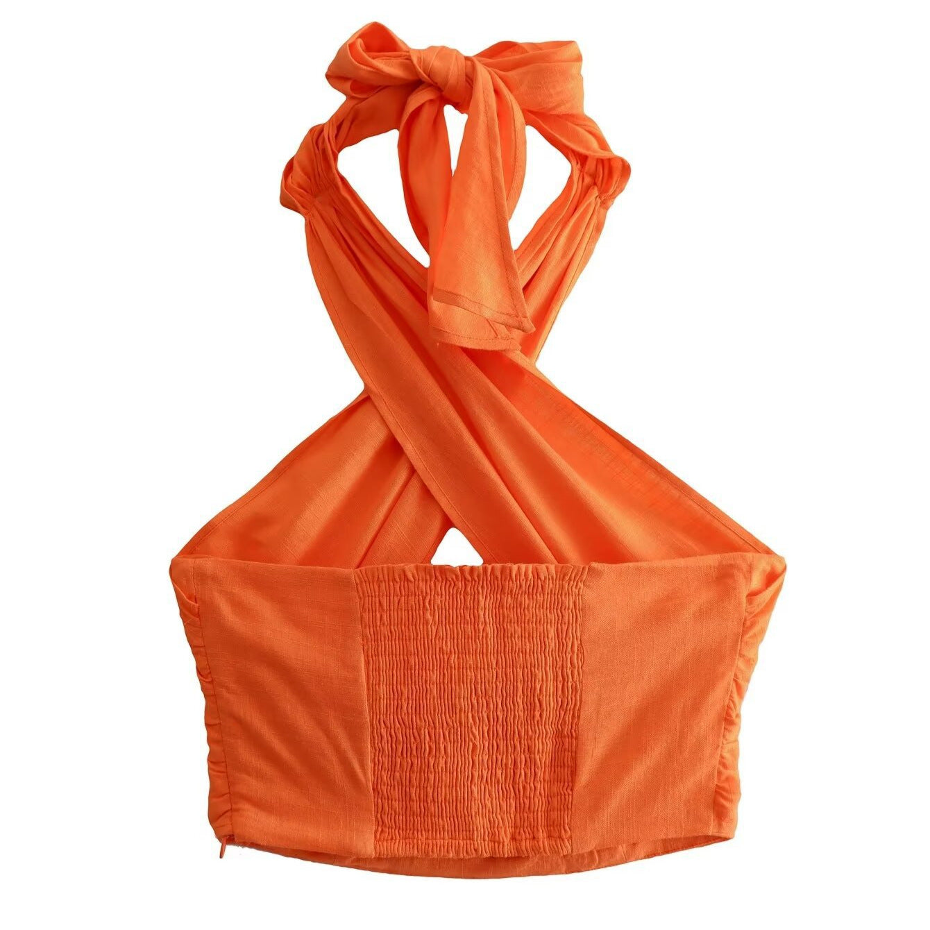 Dam Kort Rörskamisol Snörning Bomull-4