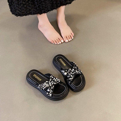 Dam Sandaler Glittrande Design Ergonomisk Fotbädd 8