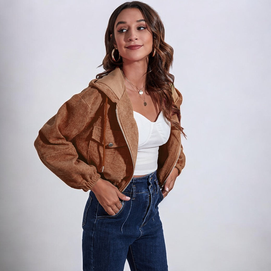 Dam Kortjacka Modern Design Högkvalitativt Material-2