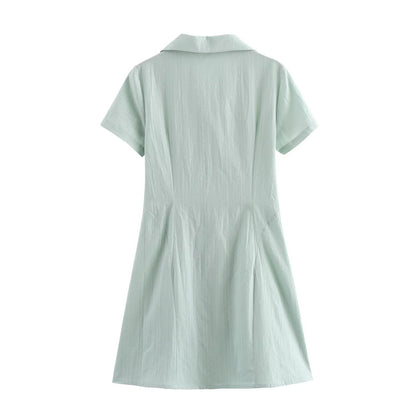 Dam A-Line Kjol Enfärgad Tyg Kort Stil 3