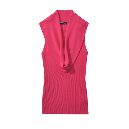 Dam Klänning Monterad Polyester med Fälls Halsringning-6