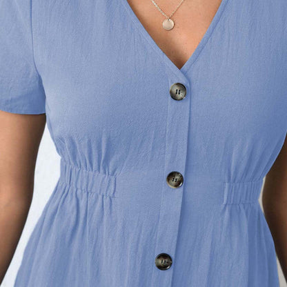 Kvinna A-Linjeklänning Monokrom Vävd Polyester-5