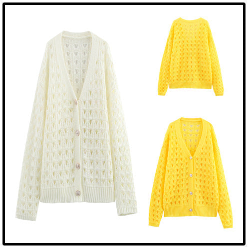 Kvinnors Cardigan Öppen Front Nätverksmaterial Elegant Lätt 2