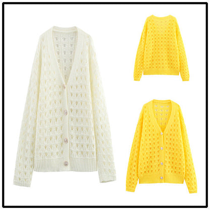 Kvinnors Cardigan Öppen Front Nätverksmaterial Elegant Lätt 2