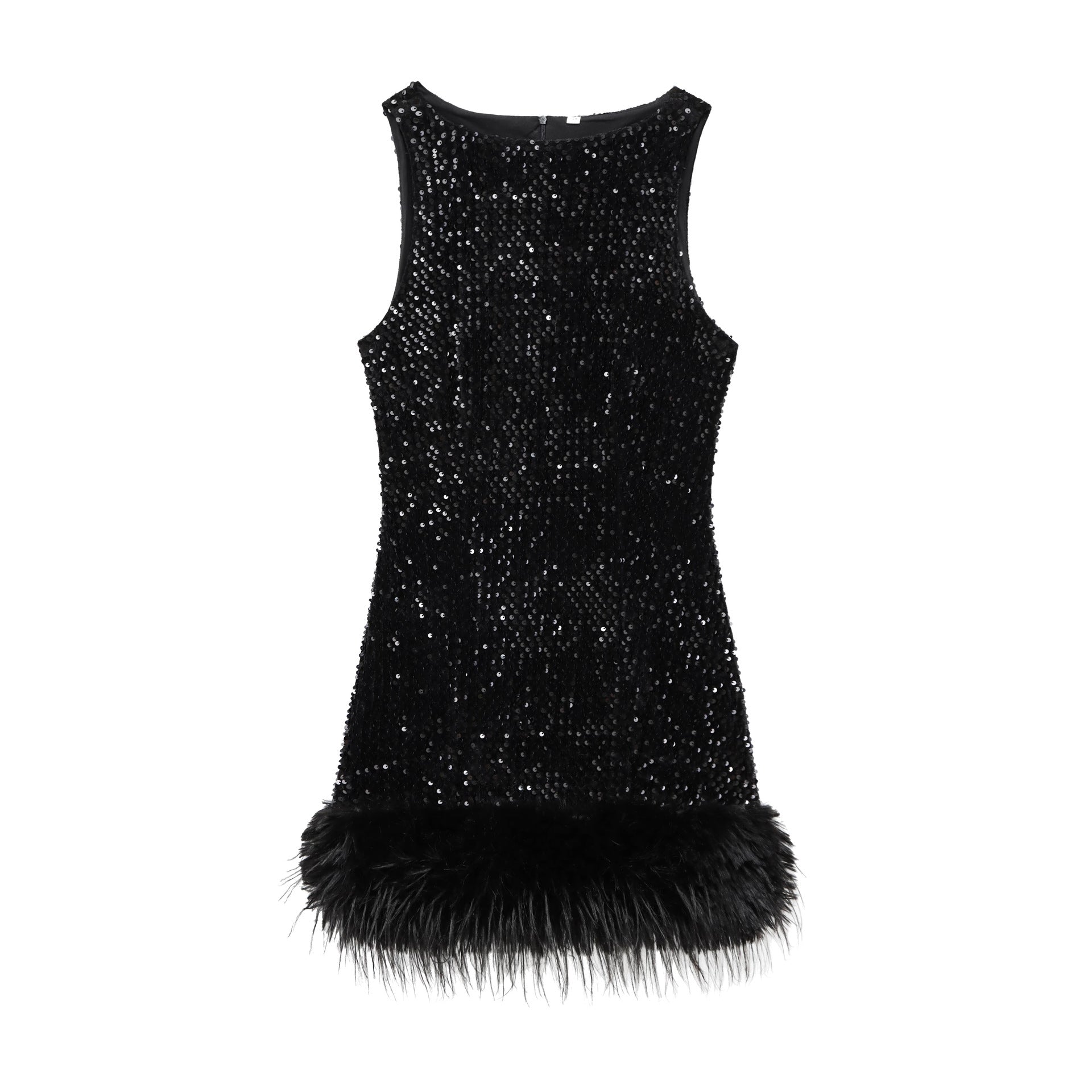 Variant image for Fina Dam Klänningar Ärmlös Rundhals med Paljetter Polyester-1