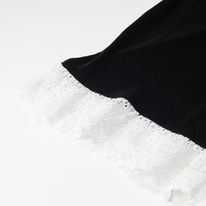 Dam Sammetklänning med Delikata Detaljer för Bröllop och Fest 4