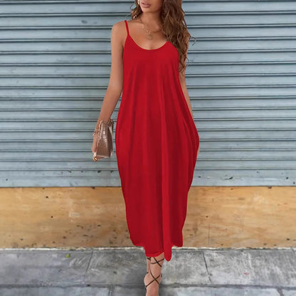 Kvinnors A-Linjeformad Klänning Utan Ärmar Milk Silk-1