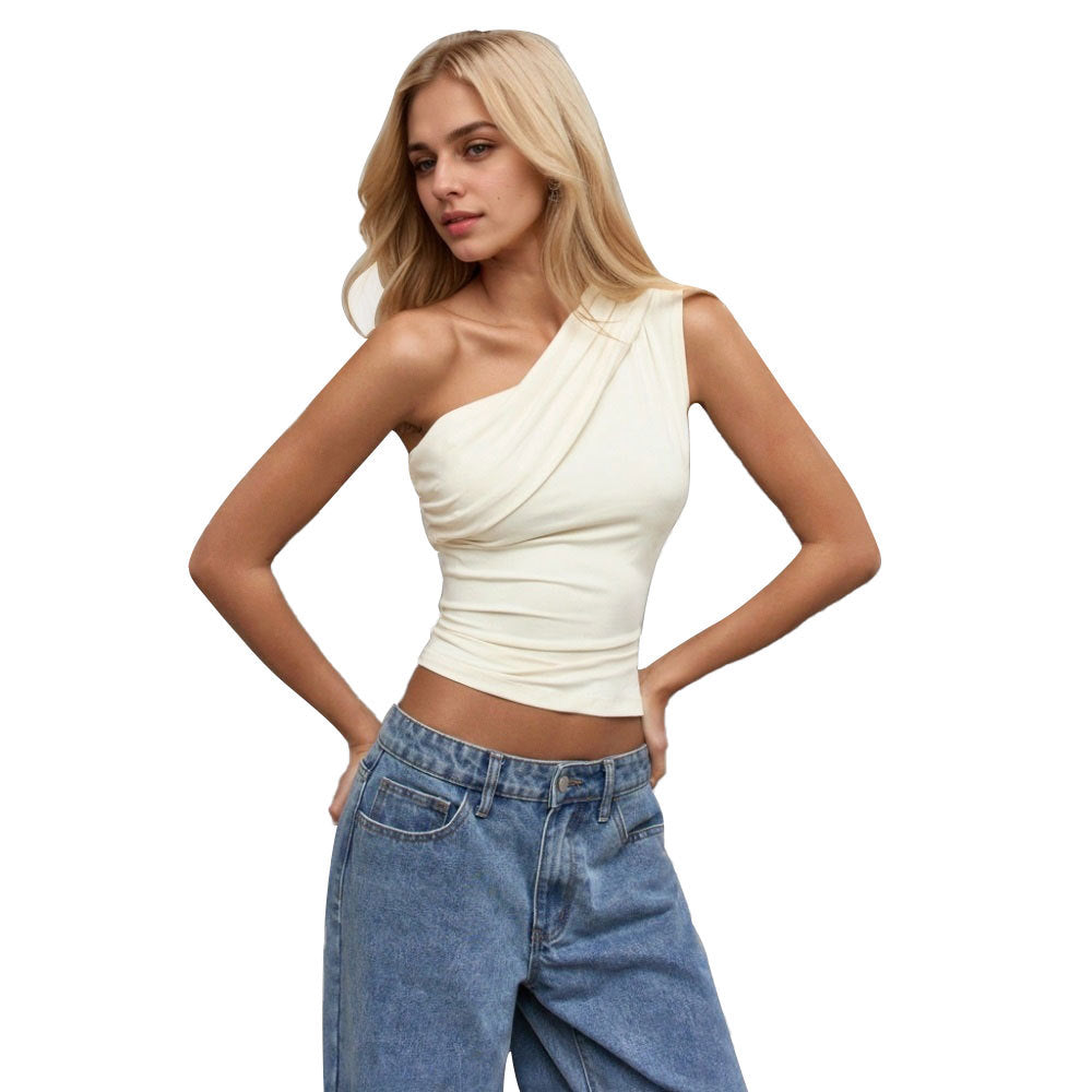 Kvinnor Asymmetrisk Wrap Topp Lätt Tyg 6