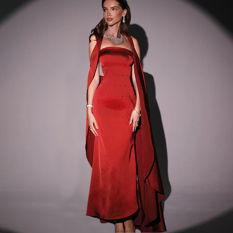 Kvinnors Aftonklänning Bustier Satin Elegant Figur-Hugging Design 5